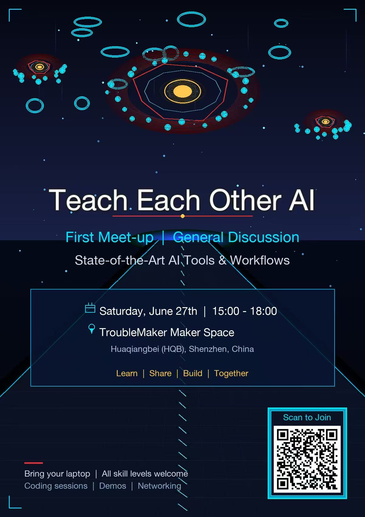 Poster of the first Teach Each Other AI meetup